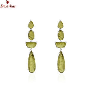 Classic Trendy Doublet Kenya Quartz Stone <b>Earrings</b> 925 Sterling <b>Silver</b> for Women-for <b>Wedding</b> Party or Gift - Product Image 2
