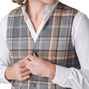Gilets pour hommes Gilets de cérémonie Slim Fit Regular Fit Sleeveless Tartan Vest Scottish Vest For Men - Product Image 3