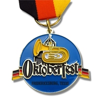 Yüksek kaliteli Metal Oktoberfest hediyeler iplik emaye Pin Metal özel madalya şerit barlar