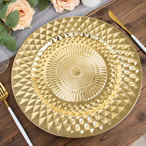 En gros Brillant Or Diamant Motif Chargeur Assiettes Maison Hôtel Restaurant Décoration De Table Commande Minimum 100pcs - Product Image 5
