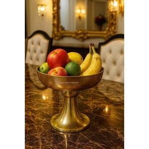 Royal Look Brass Gold Flower Bowl Pedestal Base Luxury Home Wedding Event Mesa decorativa Fruit & Flower Bowls - Product Image 1