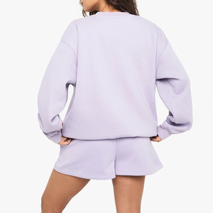 Conjunto de Sudadera y Pantalones Cortos de Mujer, Talla Grande, Manga Larga, con Logotipo Personalizado, Invierno 2025, Felpa, Ecológico, Transpirable - Product Image 2