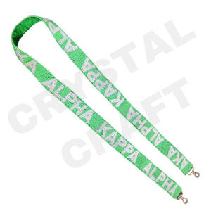 Correas para bolso con cuentas de semillas de oro blanco personalizadas para mamá, accesorio de moda 'Hook Em Horns', correa para monedero con cuentas - Product Image 6