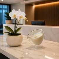 Porte-bougie en verre à double paroi pour tasse à thé