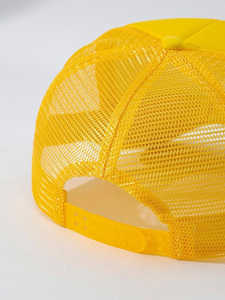 Gorra de béisbol estilo camionero real de 6 paneles de alta calidad personalizada al por mayor, sombrero perforado de pana impermeable comodidad de color amarillo - Product Image 6