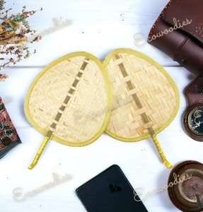 Éventail à main en bambou Long multicolore Vintage tissé ovale forme traditionnelle tissée à la main éventail de tissage pour cadeau danse été ou mariage - Product Image 5