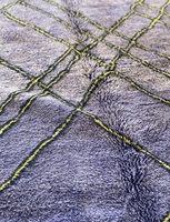 Tapis en laine Beni Mrirt marocain fait main en violet, tissé à la main, tapis personnalisé OEM, motif géométrique, forme carrée, lavable