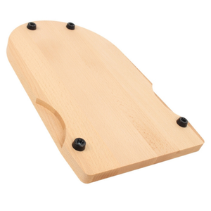 Support en bois de hêtre pour Thermomix TM7, 40,5x25,5 cm, pieds en caoutchouc laqué, poignées fraisées, noir naturel, vente en gros - Product Image 4