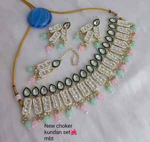 Mala larga de lujo chapada en oro tradicional y de moda india con pendiente y conjunto de collar Maagtika y conjunto de joyas para mujer - Product Image 3