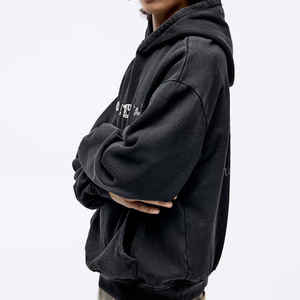 Hip Hop Boxy Fit Acid Wash Hommes Hoodies & Sweatshirts DTG Imprimer Poids Lourd 500GSM Épais French Terry Vintage Hoodies - Product Image 4