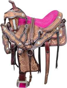 Selle de cheval western fabriquée à la main | Cuir de qualité supérieure et confortable, outillage détaillé, parfait pour le rodéo, le trail et l'équitation quotidienne - Product Image 3