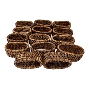 Vente en gros pas cher Anneau de serviette en rotin pour décoration de table avec strass et bling Anneau à boucle pour serviette de table - Product Image 1