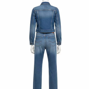 ชุดเดนิมยีนส์สำหรับผู้หญิง ผ้าฝ้าย 100% สไตล์วินเทจ ชุดลำลองสองชิ้นสำหรับฤดูหนาว ชุดใส่ประจำวัน แฟชั่น ขายส่ง ส่งออก - Product Image 1