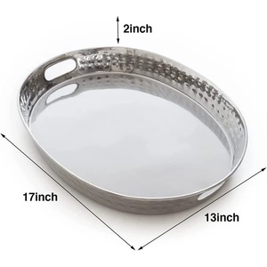 Gold Plating Metal Tray High Standard Quality Custom Size Shape Modern Style Wedding Use Restaurant Hotels <b>Tabletop</b> Serving - Product Image 6