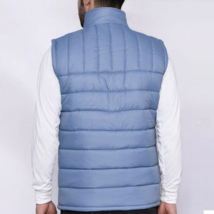 Chaleco Acolchado de Lona para Hombre, Servicio OEM, con Capucha, Sin Mangas, Talla Grande, Ropa de Abrigo de Invierno, Alta Calidad, Cuello Alto, Logotipo Frontal, en Venta - Product Image 4