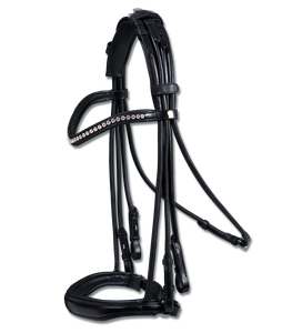 Banda para la nariz de cuero enrollada Blackburn de doble brida, mejillas y pestañas para la garganta-Acolchado suave separado en el cuello-Banda curva para las cejas - Product Image 6