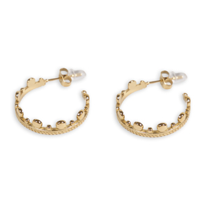 CUCOCUCA YXQ E43 Orecchini a lobo in acciaio inossidabile placcato oro, design semplice ed elegante, adatti per l'uso quotidiano ed eventi/feste - Product Image 1