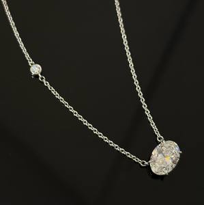 สร้อยคอสไตล์รัศมีเพชรสำหรับ2.00tcw ลูกแพร์สี D-E-F สร้อยคอที่ผ่านการรับรองความคมชัด VVS-VS - Product Image 3