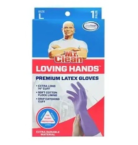 มิสเตอร์คลีนถุงมือยางลาเท็กซ์แบบใช้ซ้ำได้ขนาดใหญ่ 2 สี 2 คู่ - Product Image 1