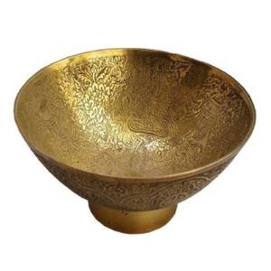 ชามผลไม้ทองเหลืองทำมือพร้อมสลักสวยงามขัดเงาสำหรับใช้ในครัว - Product Image 2