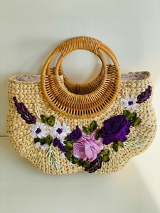 Water Hyacinth Bohemian Style Rectangle <b>Storage</b> <b>Basket</b> with Handle Eco-Friendly Clothing <b>Storage</b> - Product Image 4