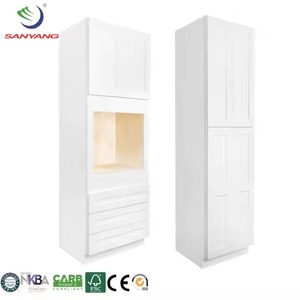 ตู้ครัวแบบทันสมัยประตูไม้วัสดุตามสั่งขนาดเฟอร์นิเจอร์ในบ้าน - Product Image 1