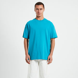 100% Cotton Knitted Oversized Workout <b>Tops</b> for <b>Men</b> Plus Size Long T-Shirt Solid Digital Printing Blank Eco-Friendly Breathable - Product Image 1