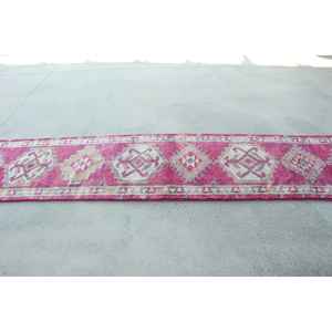 2,6x12,9 ft Turkish Vintage Rug, <b>Runner</b> Rug, Herki <b>Red</b> Wool Rug - Product Image 2