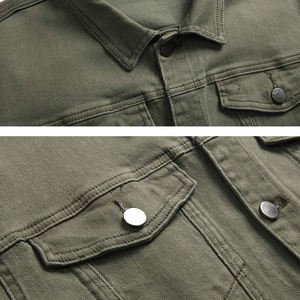 Veste en jean pour homme Streetwear Hip Hop vêtements d'extérieur décontractés 2023 nouveau automne hiver coupe ajustée polaire coupe-vent personnalisable Logo avant - Product Image 6