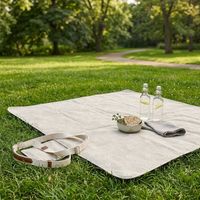 Couverture de pique-nique imperméable personnalisée, pliable, grande taille, pour la famille, tapis de camping portable, anti-sable, plage, élégante, avec sangle en cuir, toutes saisons