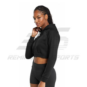 Sweats à capuche pour femmes Tie Dye Heavyweight Crop Top Tie Dye Long Sleeve Crop Top Hoodies - Product Image 2