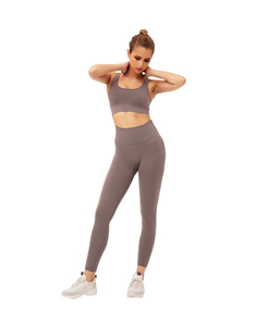 Logo personnalisé GRS Durable Taille Haute Sportswear Leggings Pantalon Respirant Push-up Yoga Set pour Femmes Plus Size Taille Élastique - Product Image 2