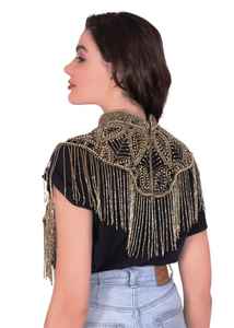 Vestido de fiesta de noche con flecos bordado a mano multiusable, diseño perfecto para ropa de Club, lujosa capa brillante pesada con cuentas a mano - Product Image 3