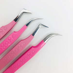 Pinzas Profesionales para Pestañas de Acero Inoxidable con Punta de Fibra, Antiestáticas, con Logotipo Personalizado, Delgadas, Rectas, de 45 Grados, para Volumen - Product Image 5