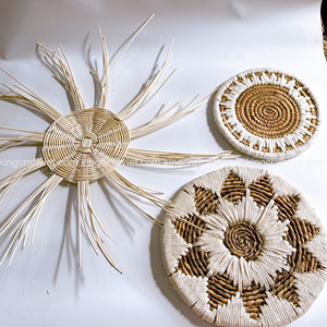 Juego de 3 pajitas de agua, jacinto, decoración de pared, cesta colgante, decoración de pared, arte, sala de estar, decoración hecha por Vietnam FBA Amazon - Product Image 6