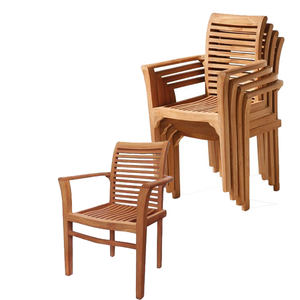 Indonesia Teak Wood Patio <b>Garden</b> Outdoor Furniture Stackable <b>Chairs</b> - Product Image 4