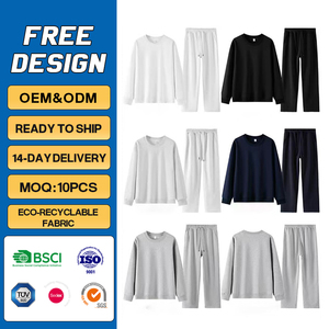 <span class=keywords><strong>Set</strong></span> di Felpe con Collo Tondo in Cotone 100% con Fodera in Pile, Logo Personalizzato, Alta Qualità 320GSM, Tute Sportive Neutre all'Ingrosso - Product Image 1