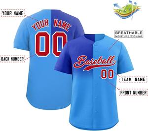 Maillot de baseball imprimé par sublimation Allover contraste de couleur maille respirante séchage rapide performance fit usine jeunesse/adulte - Product Image 2