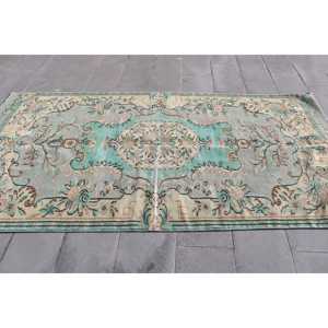 Grand tapis turc de 4,6 x 9,2 pieds, tapis persan bleu vintage - Product Image 3