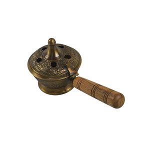Metal Brass <b>Incense</b> and Bakhoor Burner High Quality <b>Incense</b> Burner With Wooden Handle Engraved Design Stand for Top Sale - Product Image 5