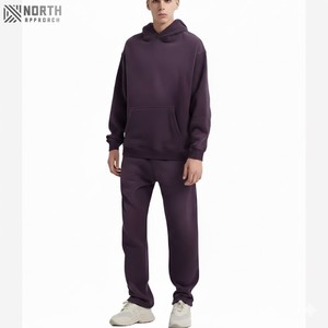 ชุดวอร์มสำหรับผู้ชายชุดวอร์มจั๊มเปอร์แบบสวมหัวมีฮู้ดสำหรับออกกำลังกายวินเทจฟอกสีกรดซีดซีดจาง2ชุดวอร์มหรูหรา - Product Image 1