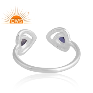 แหวนพลอย iolite & labradorite ธรรมชาติ925เงินสเตอร์ลิงเครื่องประดับออกแบบได้ตามต้องการของขวัญสำหรับผู้หญิง - Product Image 2