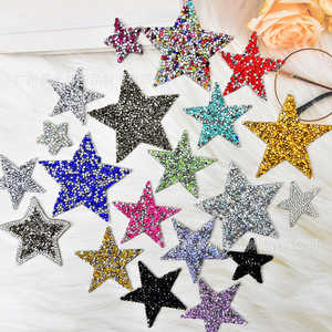 Star Sequin <b>Iron</b>-<b>On</b> Patches For Clothing Customizable Design Chenille Fabric With PVC Backing - Product Image 3