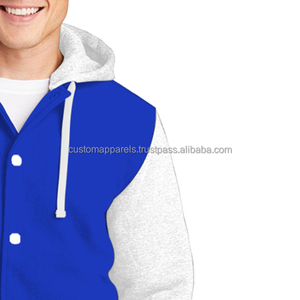 Chaqueta Varsity de Verano Cómoda y de Primera Calidad, de Lana, Resistente al Viento y Transpirable, con Cuello Alto y Logotipo Bordado en la Parte Delantera - Product Image 4