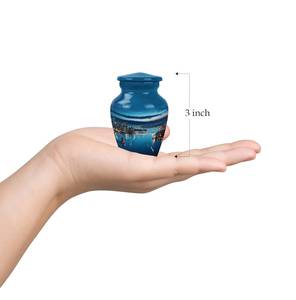 Luces de ciudad y urnas de agua para cenizas humanas Cremación para cenizas Adultos Funeral Urnas conmemorativas personalizadas - Product Image 2