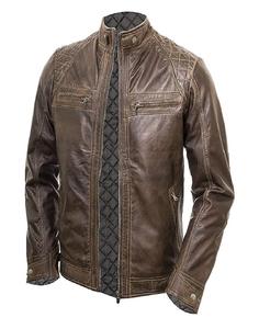 Chaqueta de cuero para hombre de alta calidad personalizada con mangas largas de lana y material de tela a un precio razonable para su armario - Product Image 1