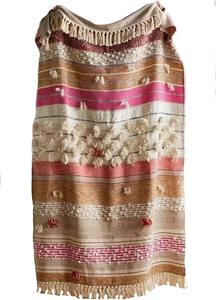 Manta bordada Jacquard 100% algodón tejida a mano con mechones Boho para decoración para sala de estar - Product Image 3