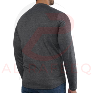 เสื้อเชิ้ตผ้าฝ้ายแขนยาวของผู้ชายไซส์พิเศษแห้งเร็วและระบายอากาศได้ดีมีดีไซน์สีพื้น - Product Image 2