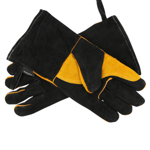 Best Selling XL Blue Leather Welding <b>Gloves</b> 35 cm <b>Long</b> Comfortable Heavy Duty Heat Resistant Anti-Static Export Protection - Product Image 2