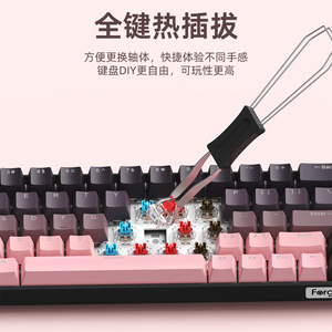 คีย์บอร์ดเกมมิ่ง F68PRO แบบกลไก 87 ปุ่ม ไฟ RGB ไร้สาย สามโหมด รองรับการเปลี่ยนสวิตช์แบบ Hot Swap - Product Image 4